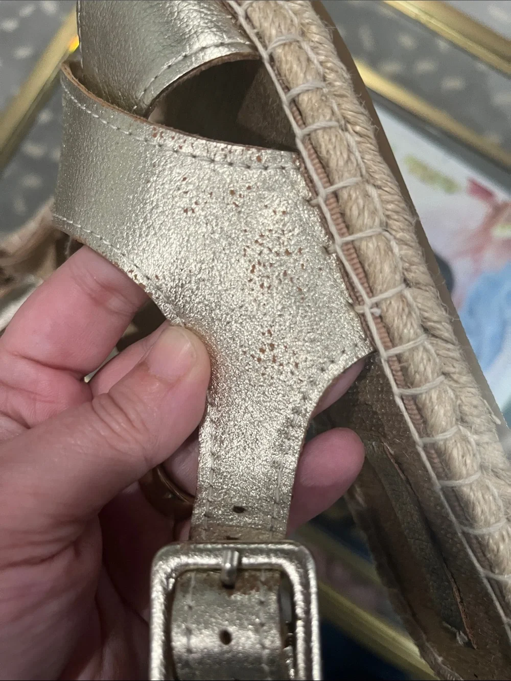 Pour La Victoire Metallic Gold Women's Slingback Espadrille Sandals